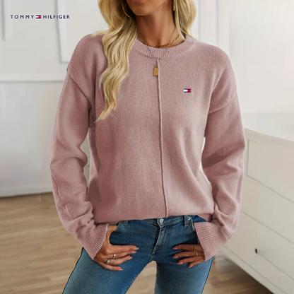 Lässig sitzender Rundhals-Pullover