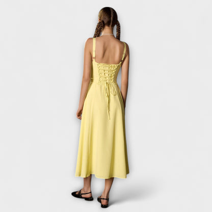 Hoffnung - Rüschentop Kleid mit Schlitzdetail