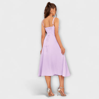 Hoffnung - Rüschentop Kleid mit Schlitzdetail