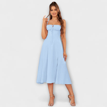 Hoffnung - Rüschentop Kleid mit Schlitzdetail