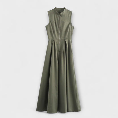 Ärmelloses Faltenkleid im Bodycon-Stil Midi