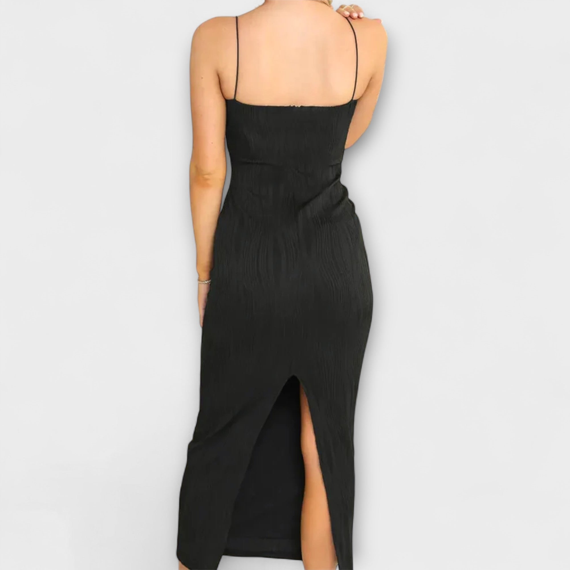 Schickes ärmelloses, gerafftes Maxikleid