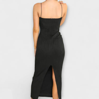 Schickes ärmelloses, gerafftes Maxikleid