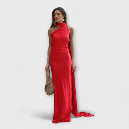 Chic Off-Shoulder Halter Maxi Kleid
