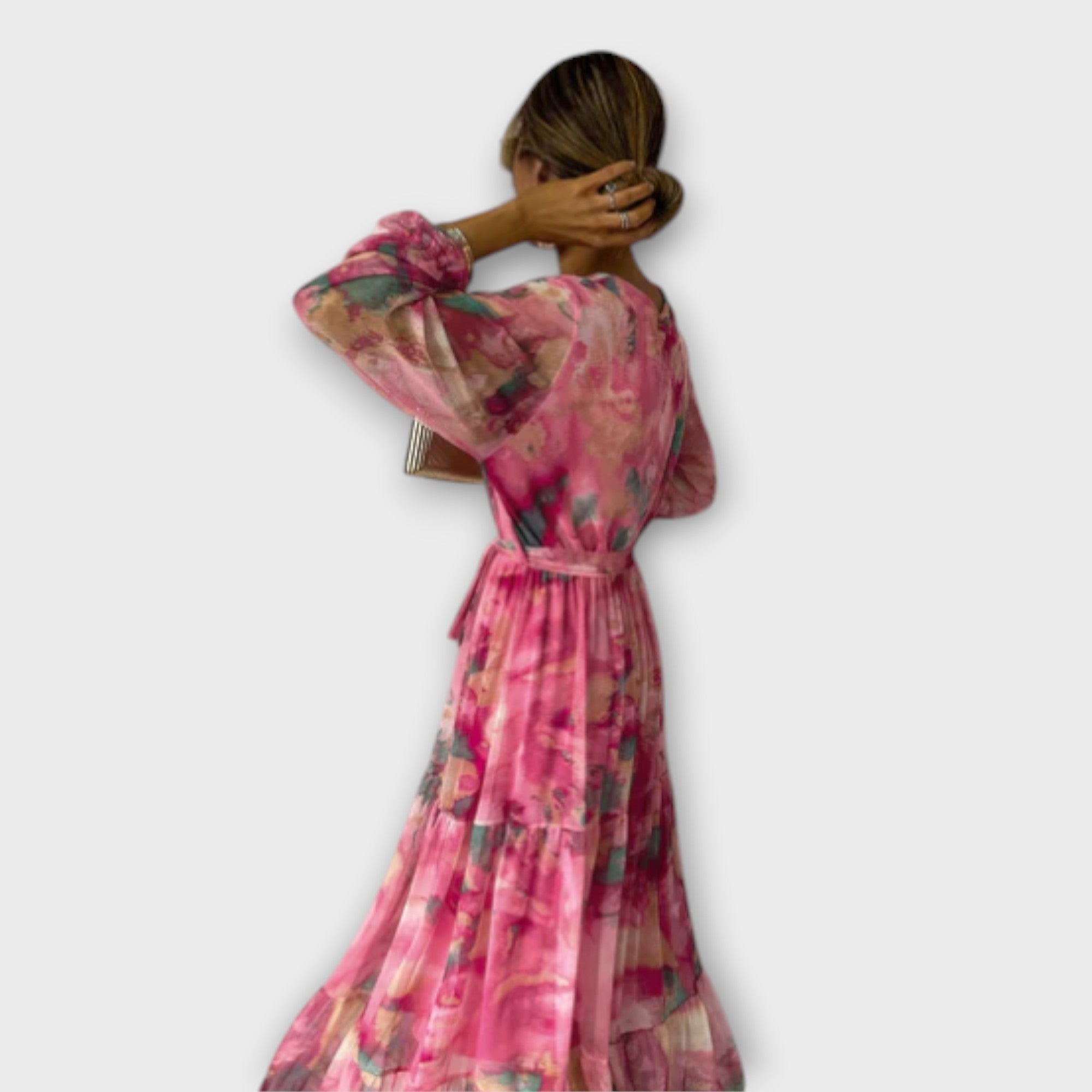 Evelyn - Aquarell Traum Maxikleid