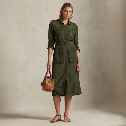 Gürtelloses Faille-Hemdkleid