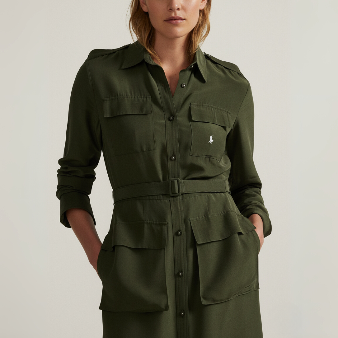 Gürtelloses Faille-Hemdkleid