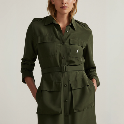 Gürtelloses Faille-Hemdkleid