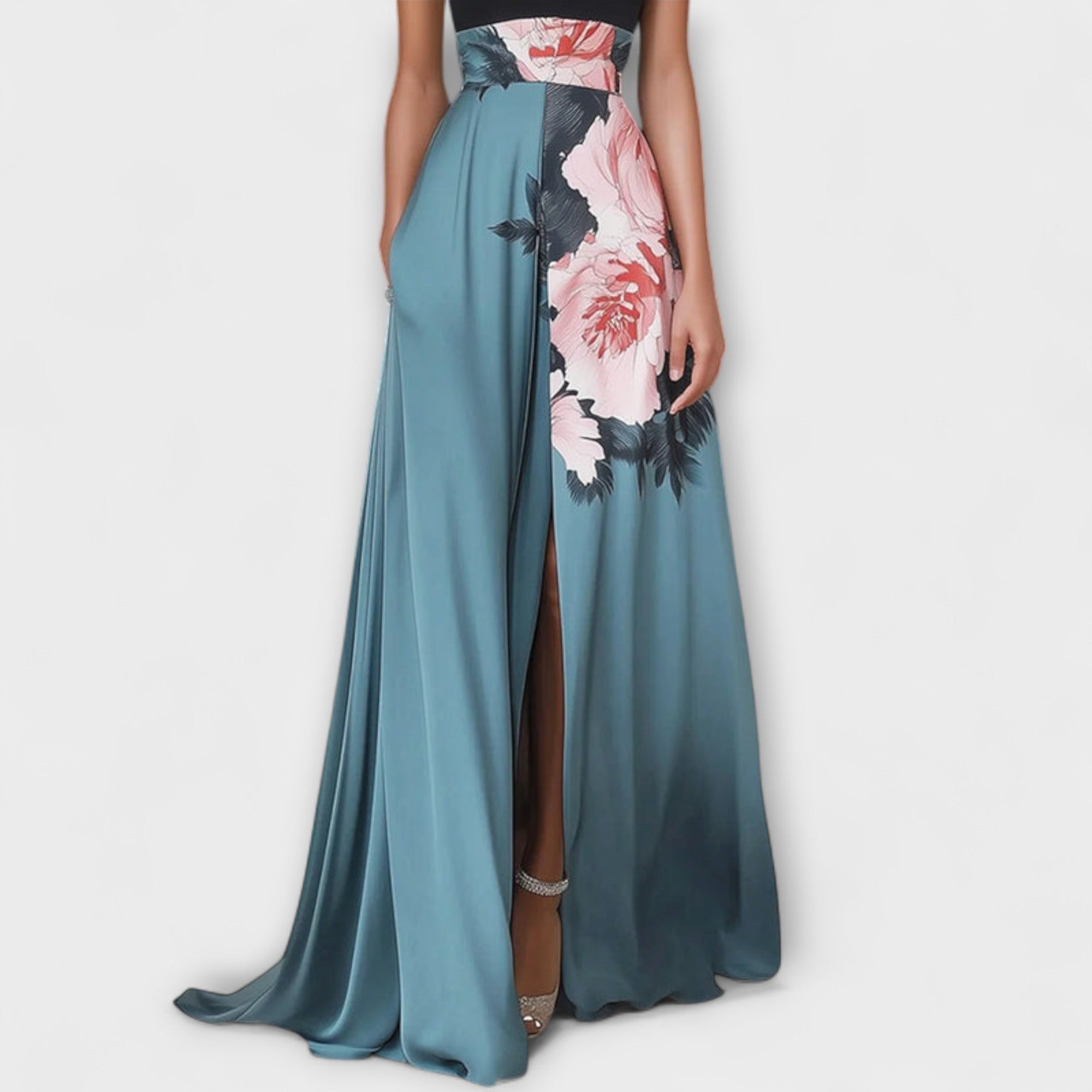 Natalie - Floral A-Linien-Maxikleid