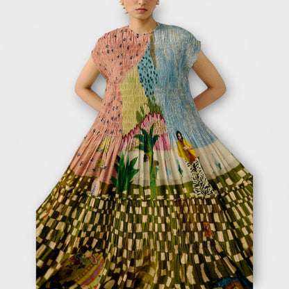 Amara - Faltendes Kleid mit Tierdruck