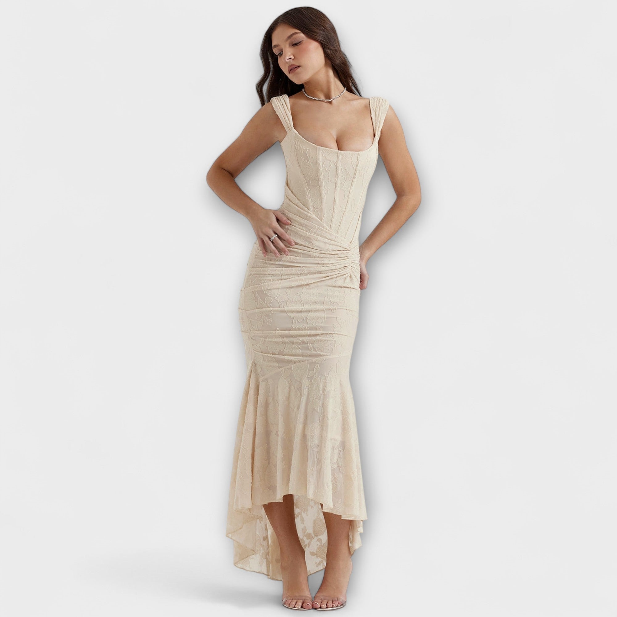 Renske - Langes Kleid mit elegantem und raffiniertem Korsett