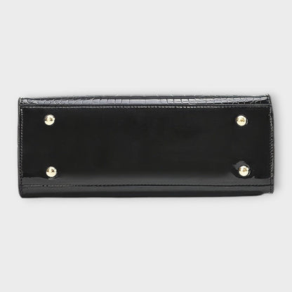 Aurellia. -  Glänzende Krokodilledermuster-Handtasche