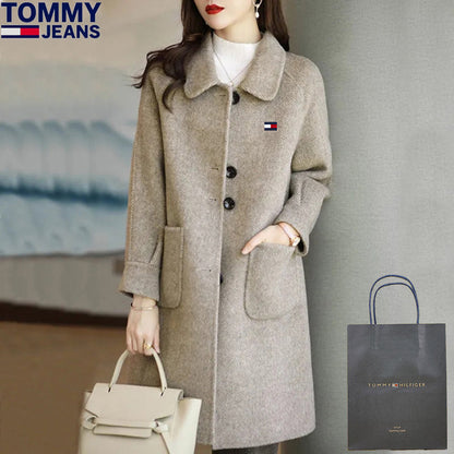 Langer lässiger Kaschmirmantel