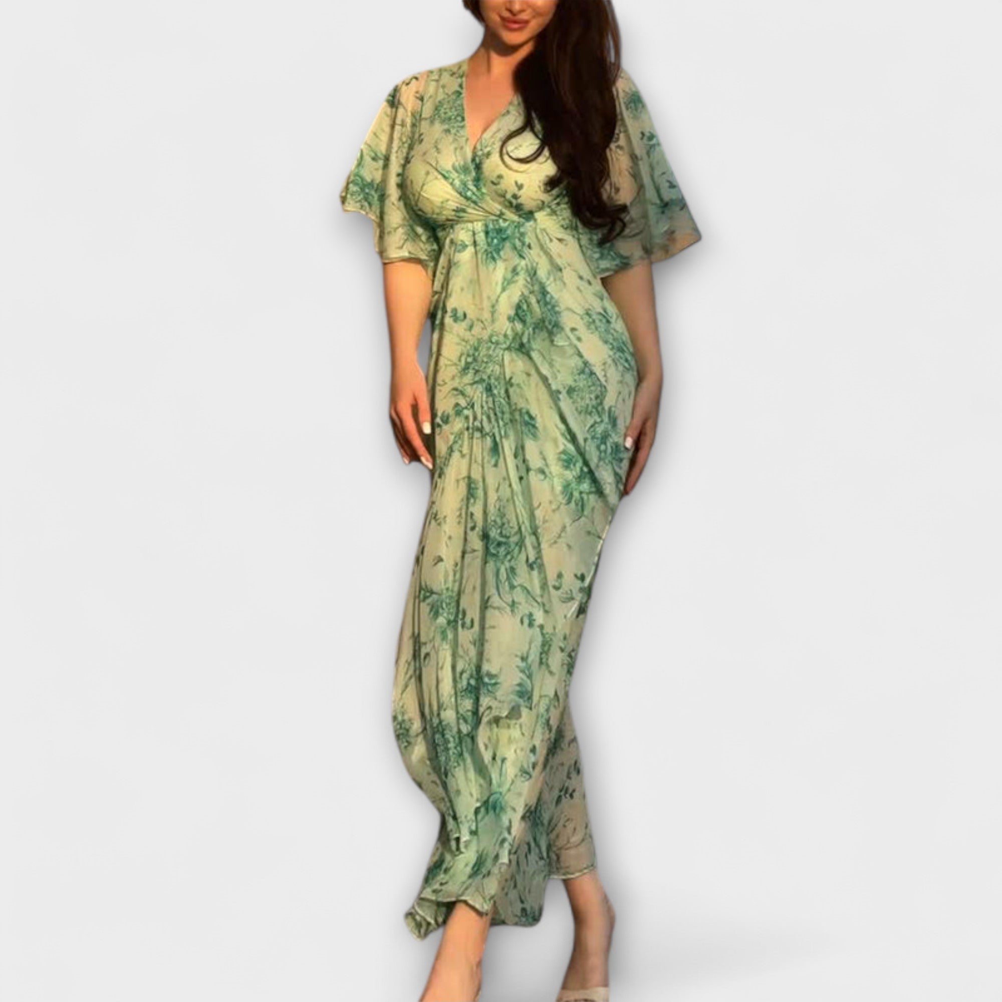 Lana - Stilvolles Blumenkleid mit V-Ausschnitt