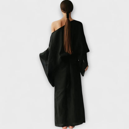 Dana - Kimono Kleid aus Leinen und Baumwolle